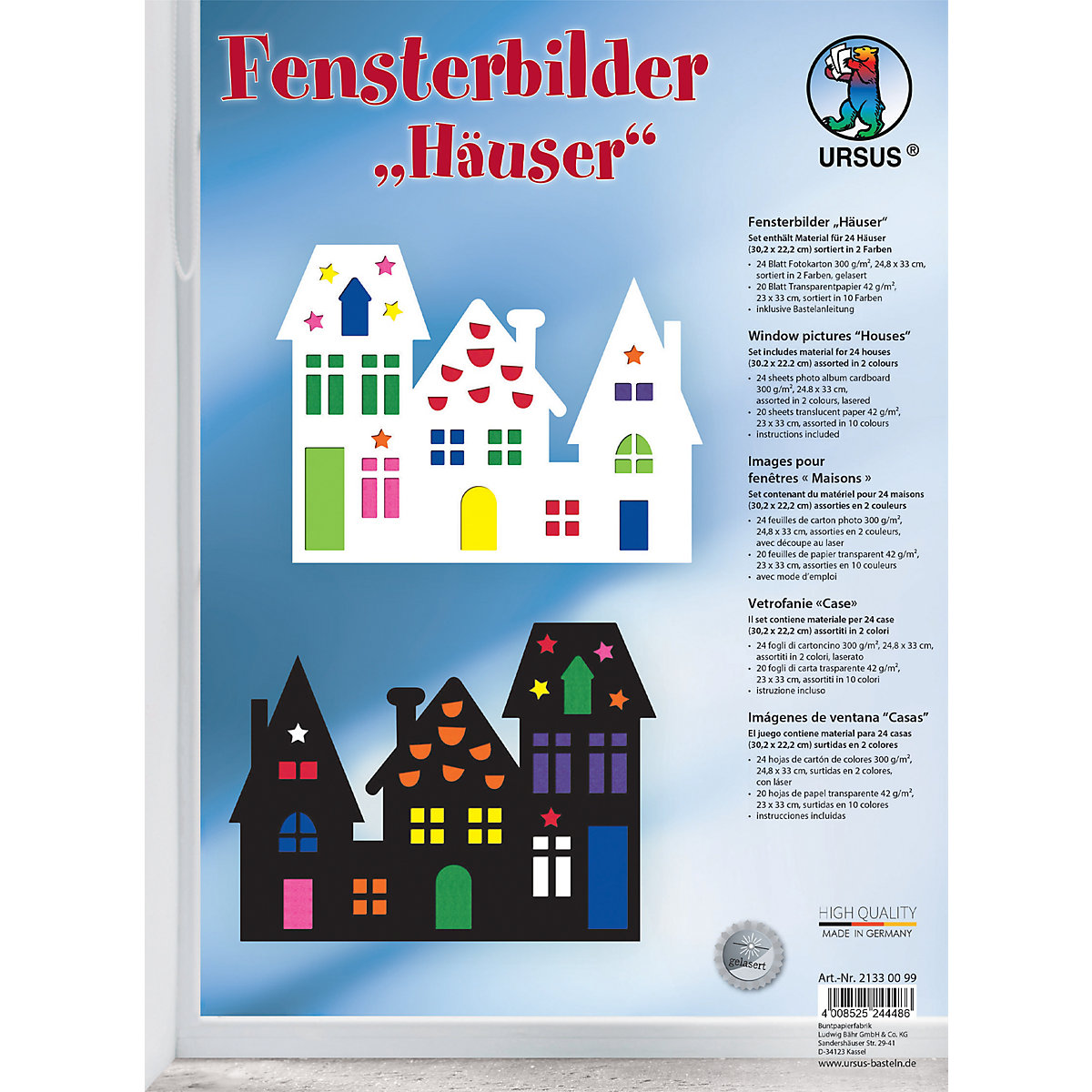 Fensterbilder Häuser 30x22cm