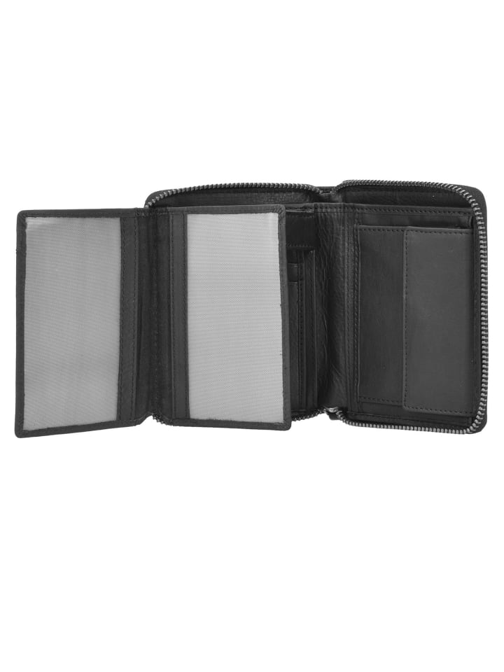 Greenburry Oily Tumbled Geldbörse Leder 10,5 cm in black günstig kaufen onesize