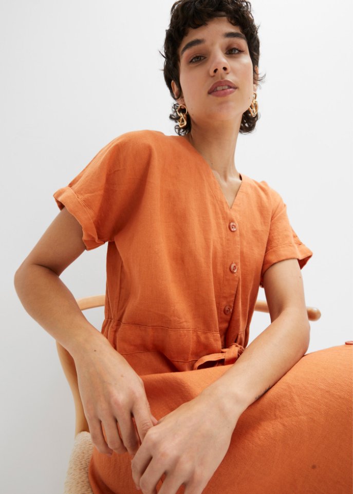 Kleid aus Leinenmischung