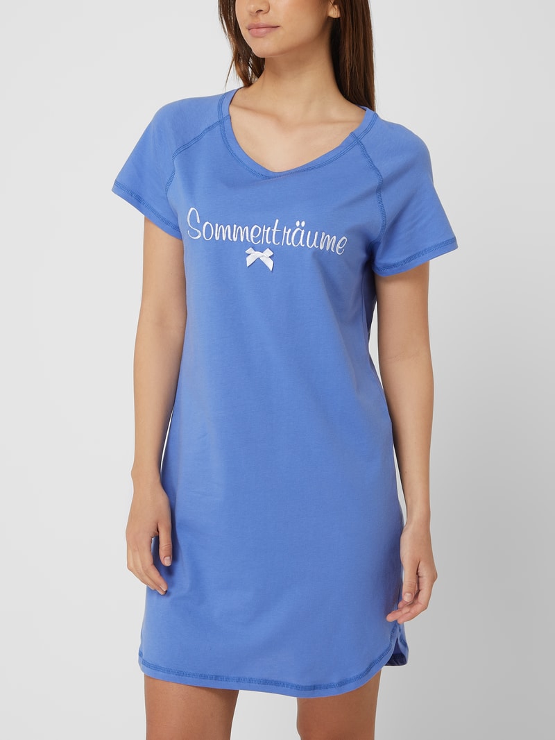 Nachthemd mit Wording in blau