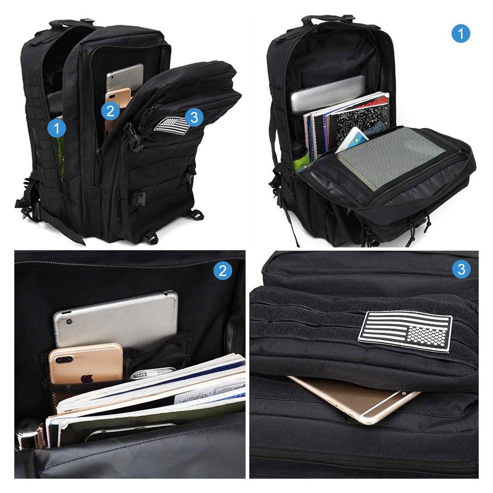 MDHAND Wanderrucksack 45L Taktische Rucksack Herren Große Pack Leicht und atmungsaktiv (Set, inkl.Rucksack), Camping, Wandern, Jagd