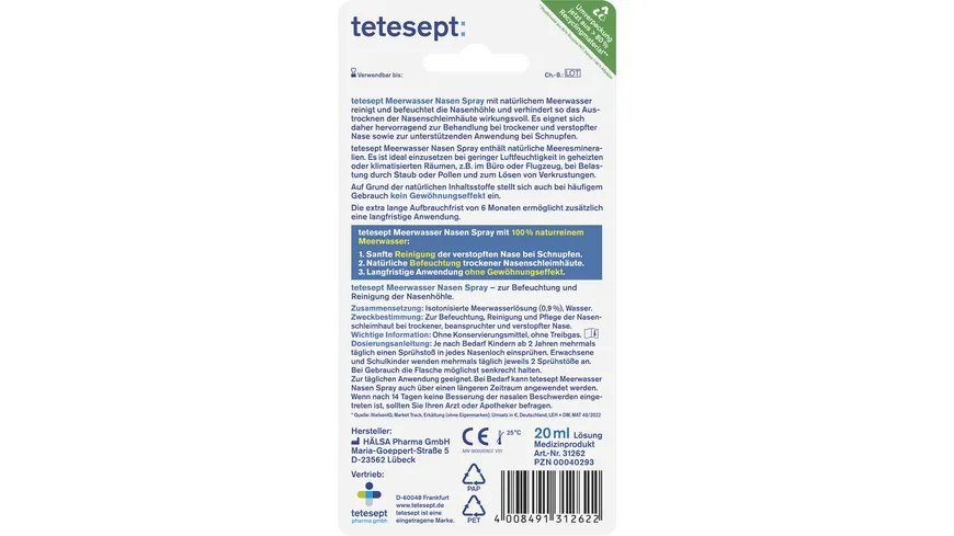 tetesept Meerwasser Nasen Spray 20 ml