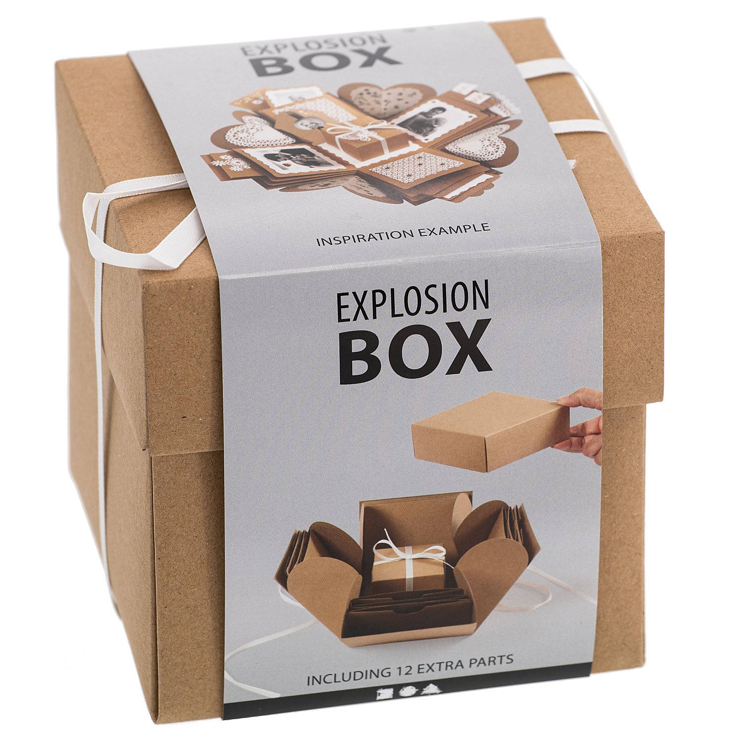 Explosionsbox, braun, 12 x 12 x 12 cm