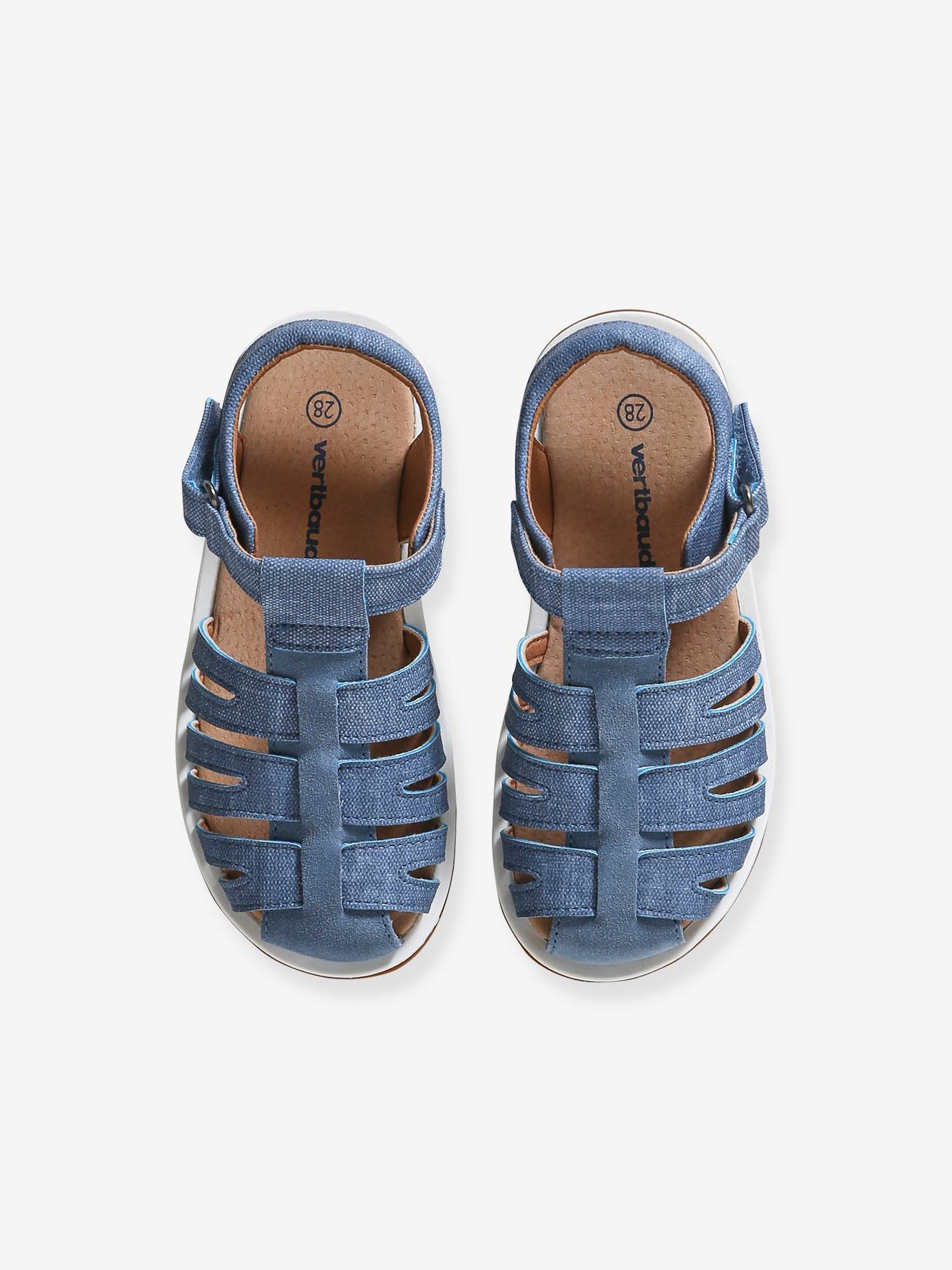 Vertbaudet Kinder Klett-Sandalen - jeansblau