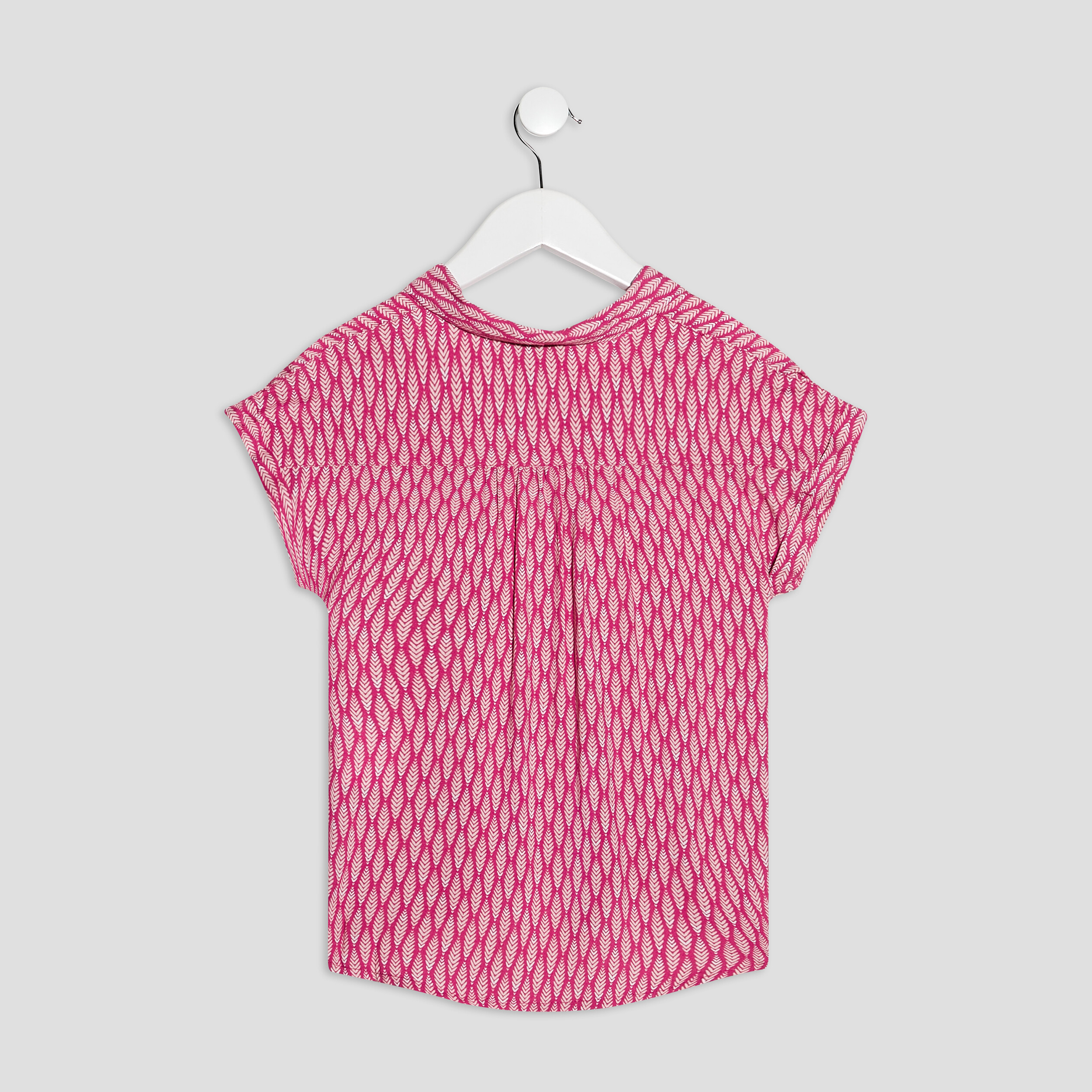 Chemise manches courtes rose fushia fille | La Halle