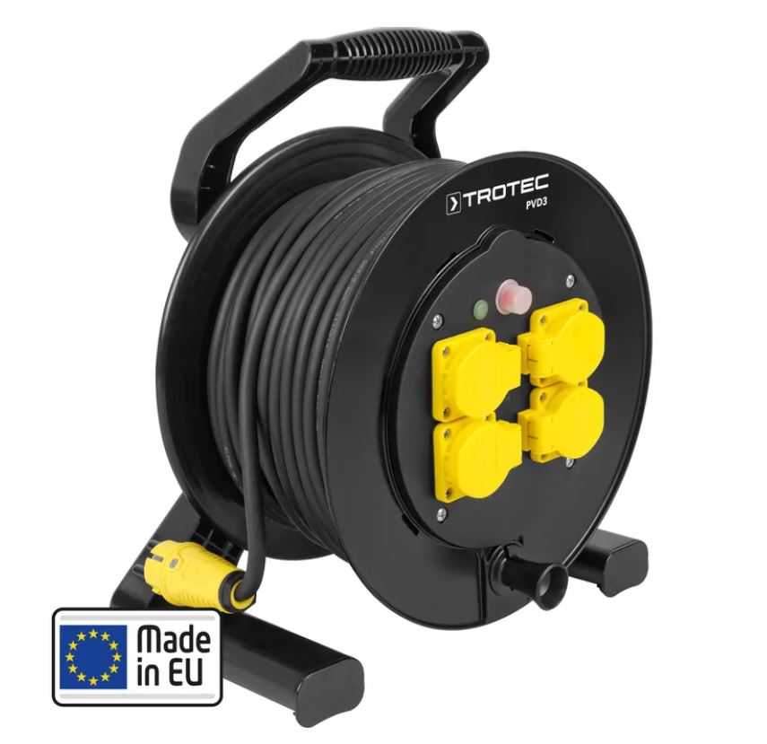 Trotec 7333000368 Carrete de cable PVD3 / cable de 40 m negro