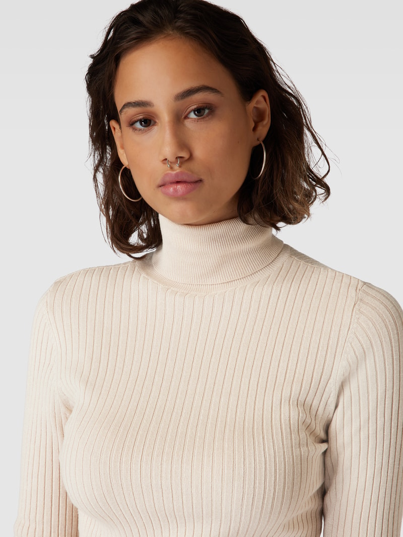 Rollkragenpullover aus Viskose-Mix Modell 'KAROL' in sand