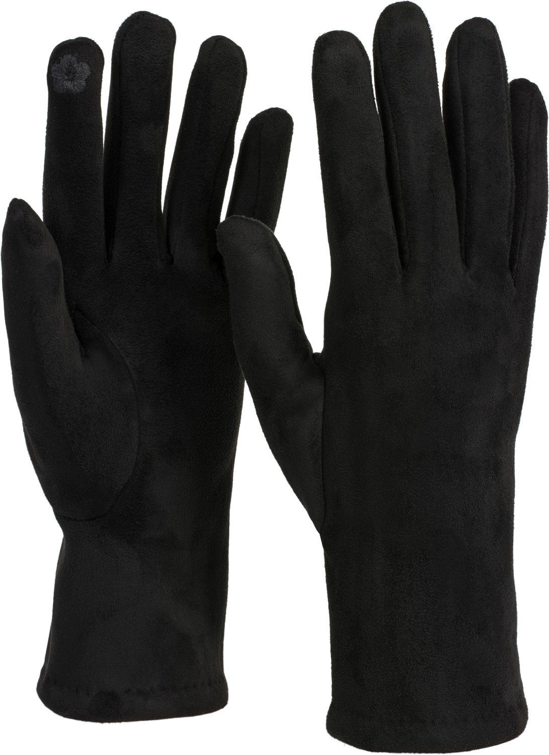 styleBREAKER Strickhandschuhe Touchscreen Stoff Handschuhe mit abnehmbarer Strick Manschette