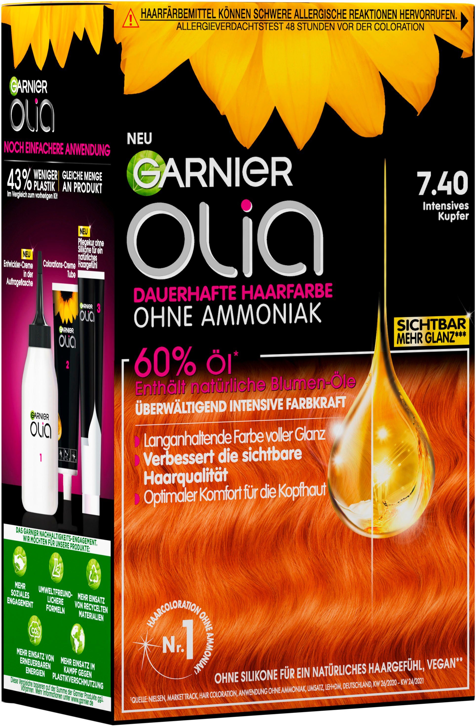 GARNIER Coloration Garnier Olia dauerhafte Haarfarbe, Set, 3-tlg.