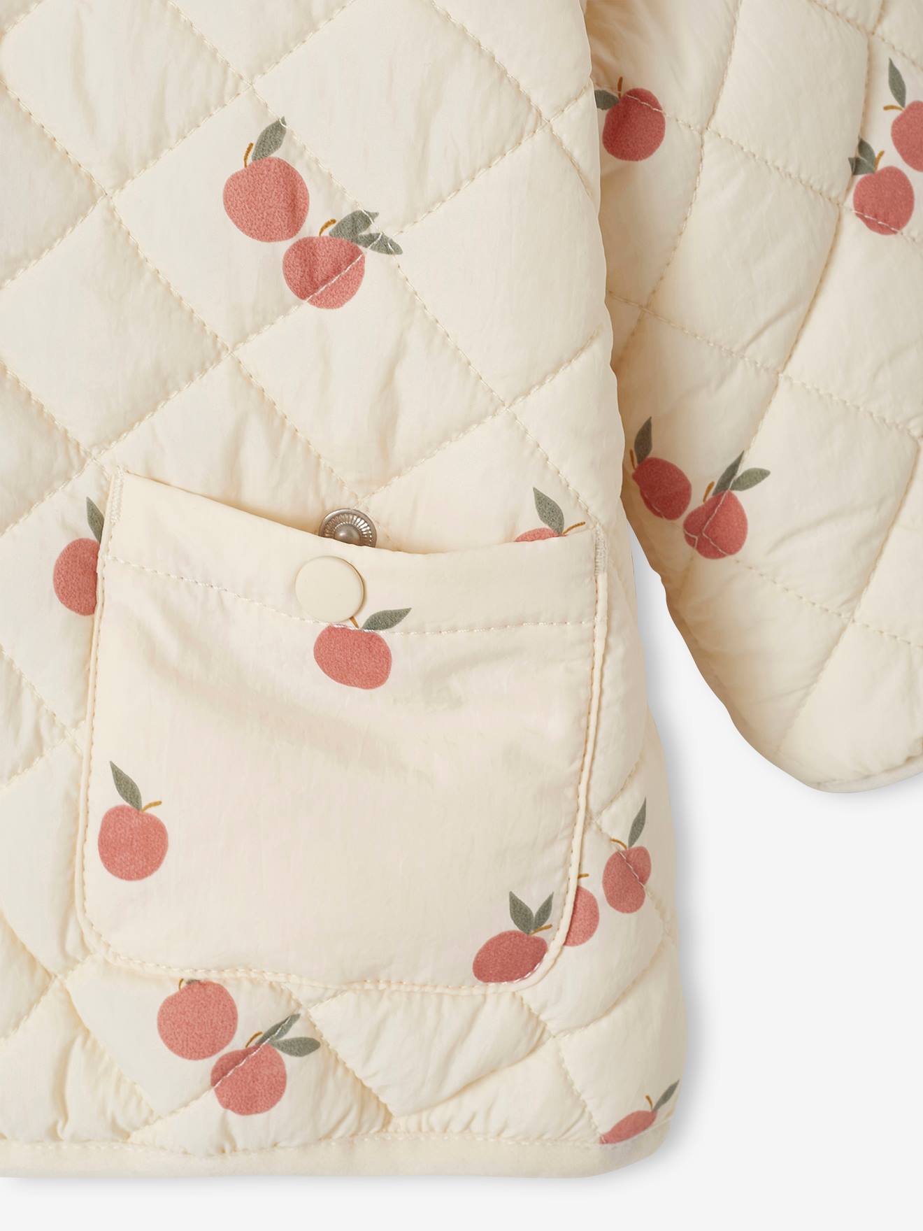 Blouson matelassé bébé avec capuche écru