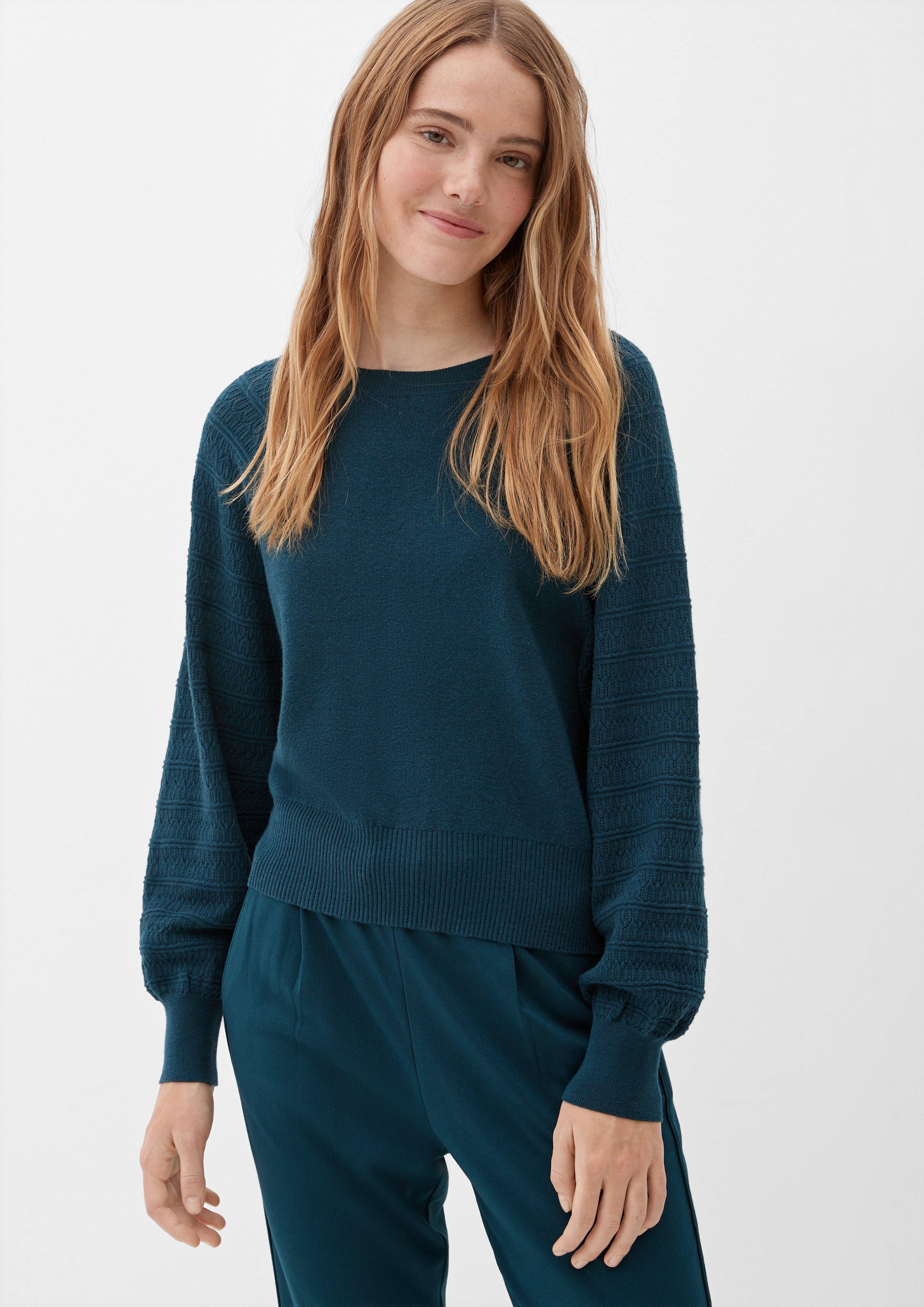 Strickpullover mit Ajour-Ärmeln  2124693-69W0
