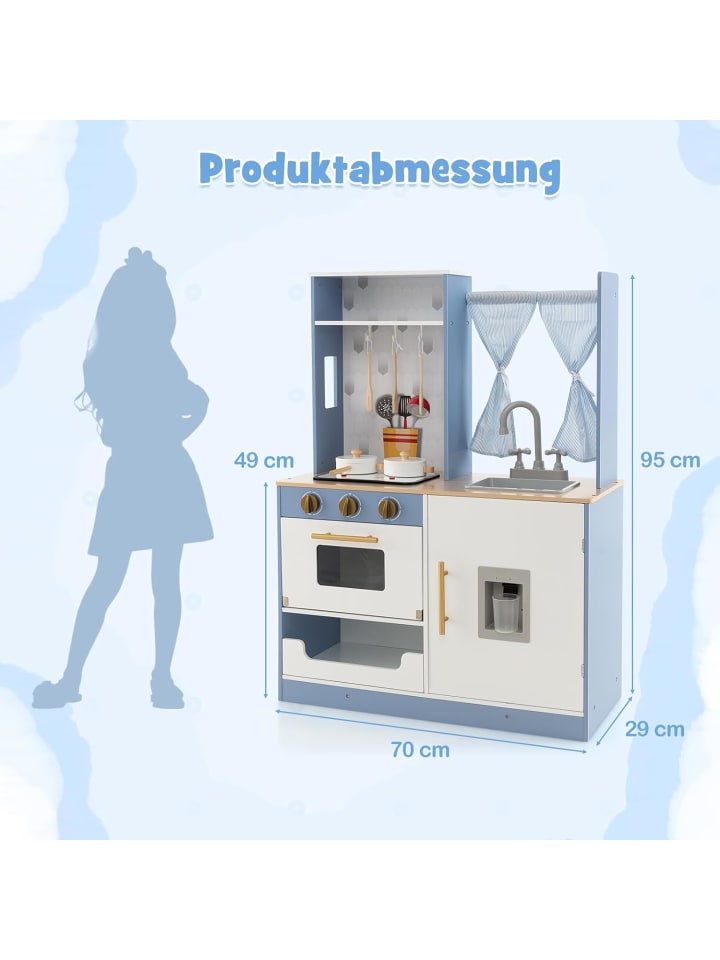 COSTWAY Spielküche ab 3 Jahren in Blau günstig kaufen onesize