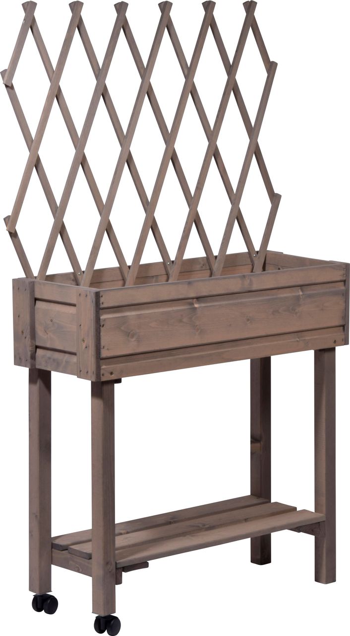 dobar Hochbeet mit Rankgitter, grau