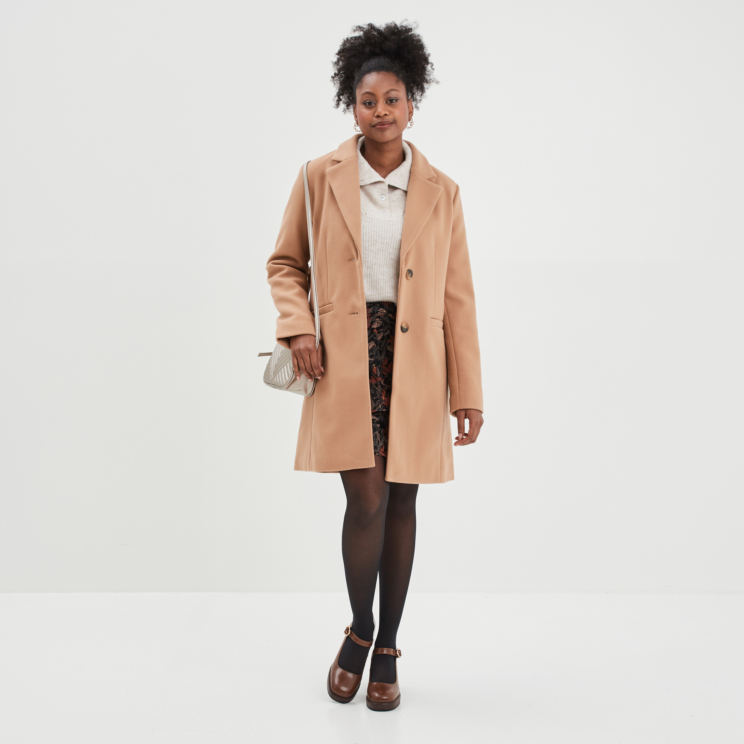 Pull col camionneur manches ajourées beige femme | La Halle