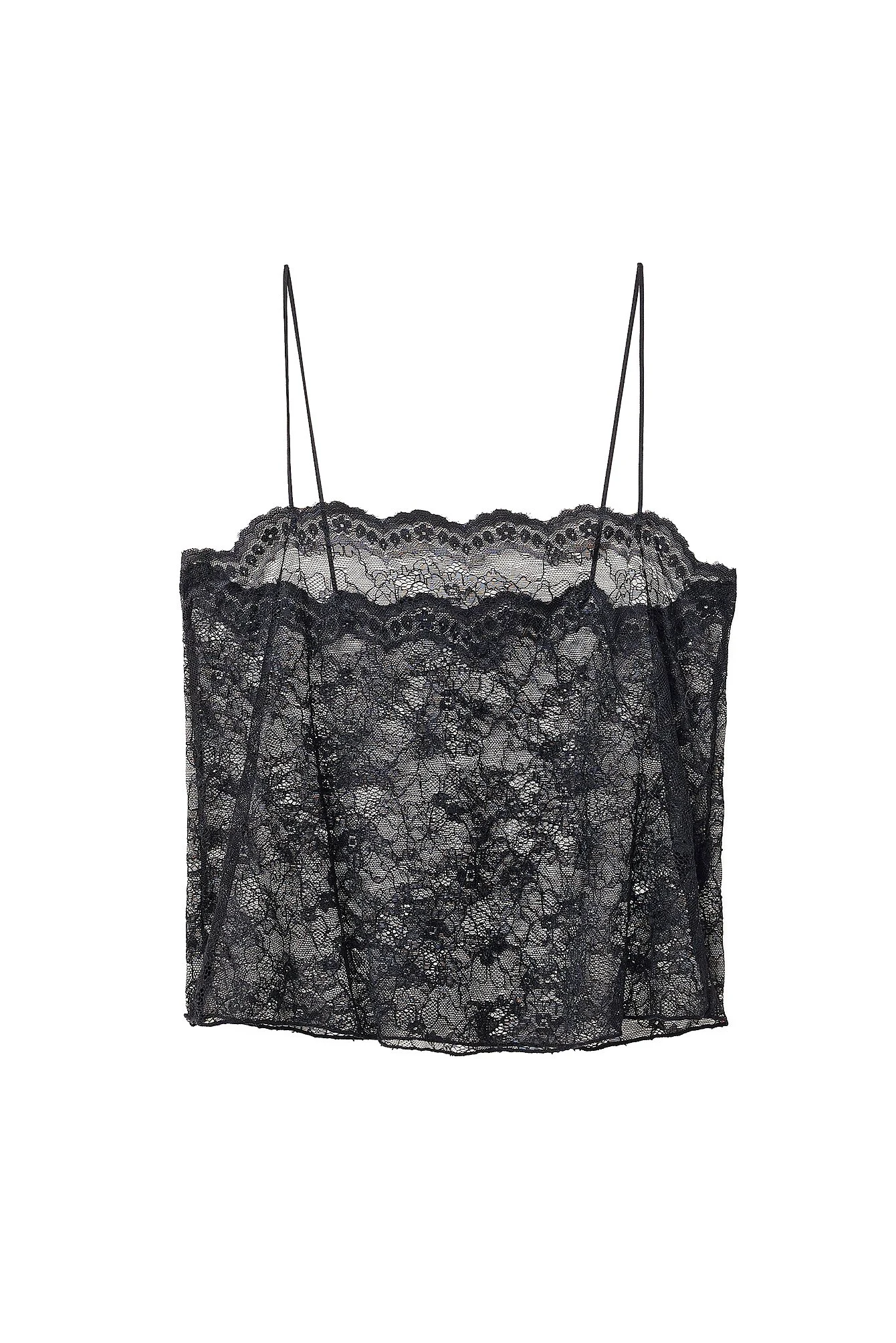 Singlet mit dünnen Trägern und Spitze