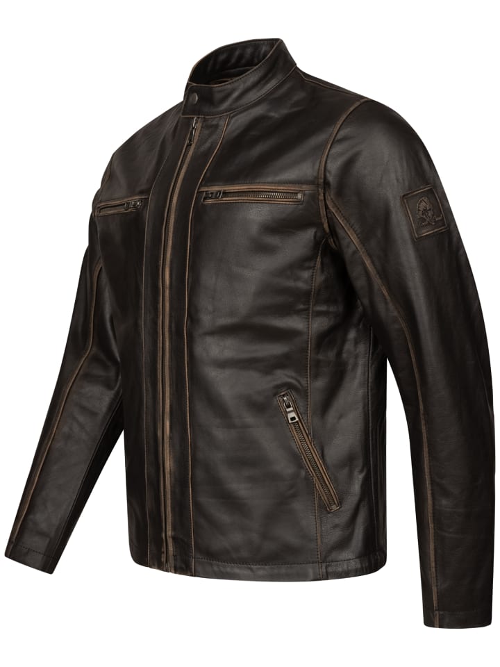 Rock Creek Lederjacke in Dunkelbraun günstig kaufen