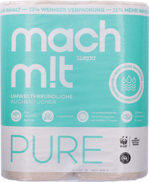 Mach mit PURE Küchentücher Sparblatt (2x200 Blatt)