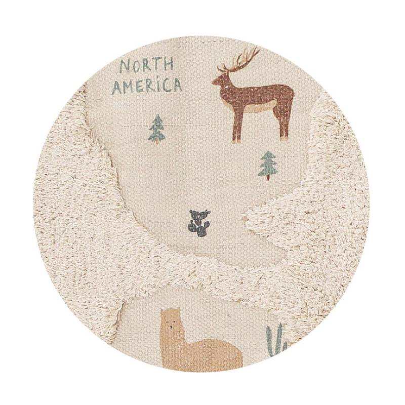 Tapis monde 140x140 beige AFKliving