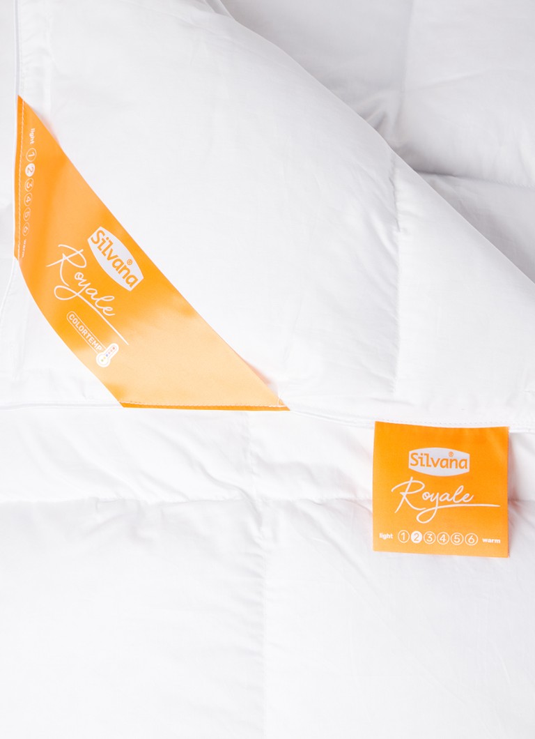 Piumino singolo Silvana Royale Orange 2 Light, realizzato in raso di cotone e imbottito in piuma d'oca.