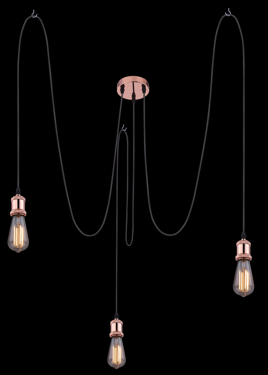 Globo Lighting - OLIVER - Hängeleuchte Metall kupferfarben, 3x E27