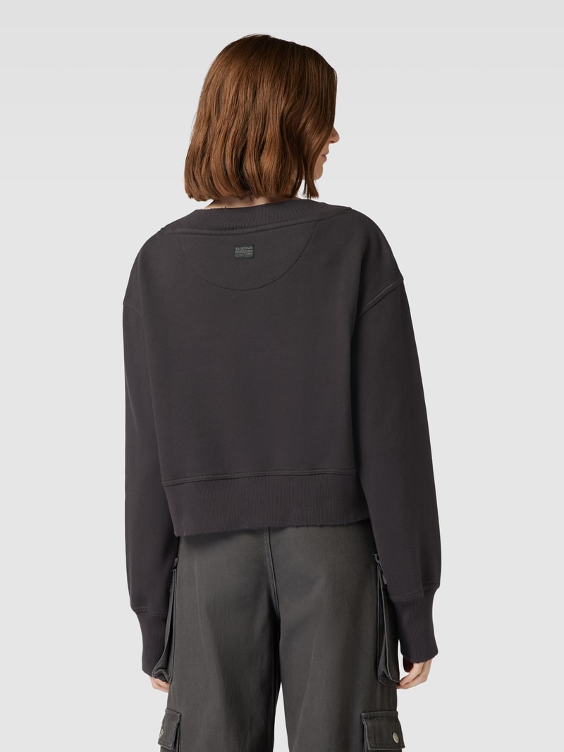 Cropped Sweatshirt im Destroyed-Look in anthrazit
