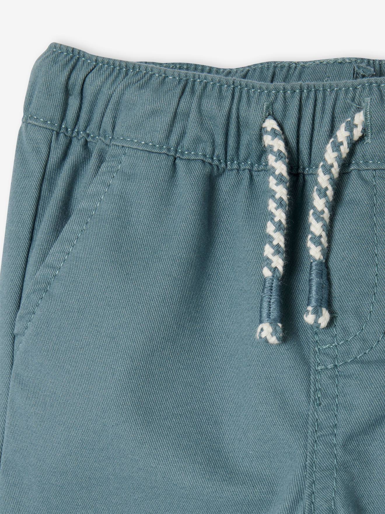 Vertbaudet Jungen Baby Stoffhose, Dehnbund Oeko-Tex - himmelblau