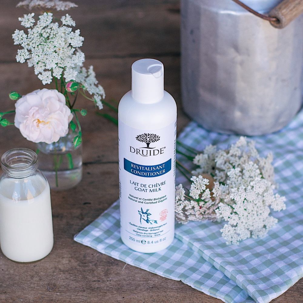 druide Conditioner Revitalisant Lait de Chèvre Après-shampoing soin des cheveux au lait de chèvre et à l’aloé vera bio | Druide