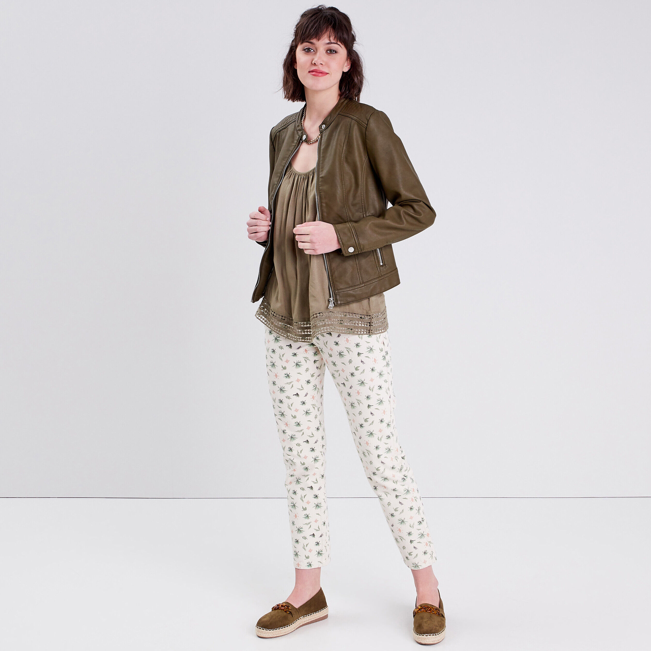 Jeans regular taille haute beige femme | Cache Cache