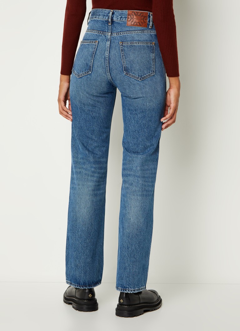 Sandro  Moore high waist straight leg jeans met medium wassing