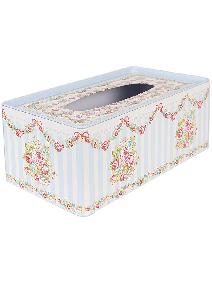 Clayre & Eef Taschentuchbox in Hellblau/ Rosa - (B)25 x (H)10 x (T)13 cm günstig kaufen onesize
