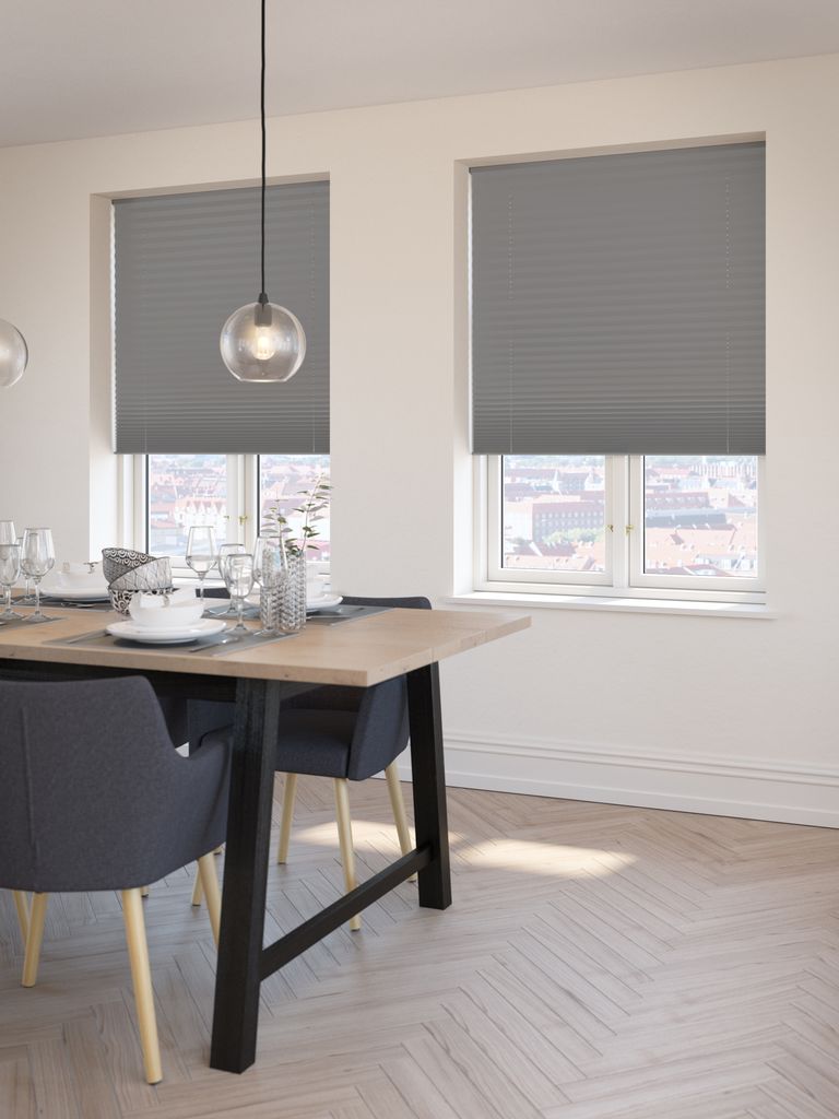 FYN Plissee-Vorhang 90x210cm dimmbar kabellos grau