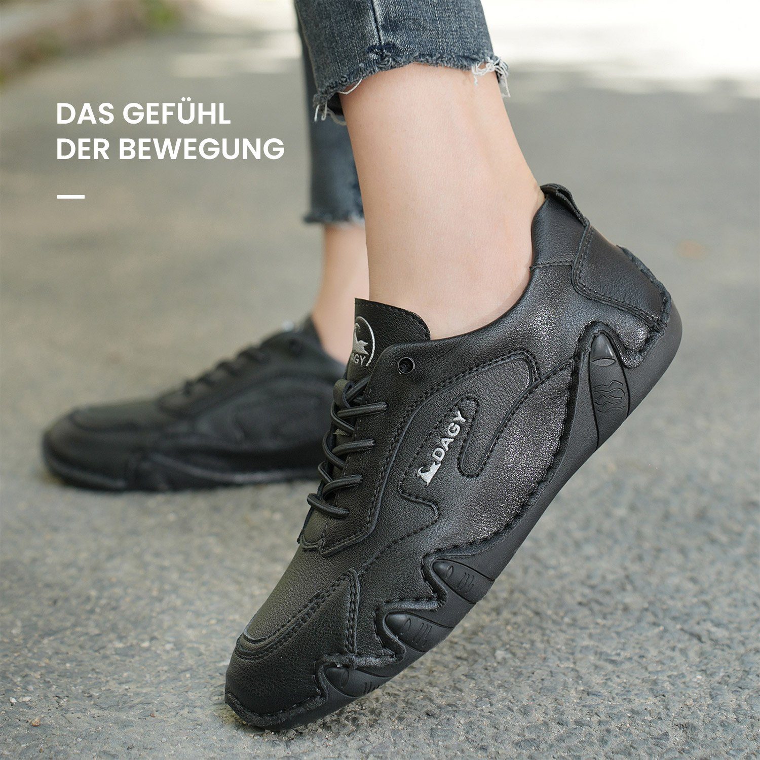 Daisred Wildleder-Sneaker für Damen Rutschfestes Low-Top Laufschuhe Barfußschuh