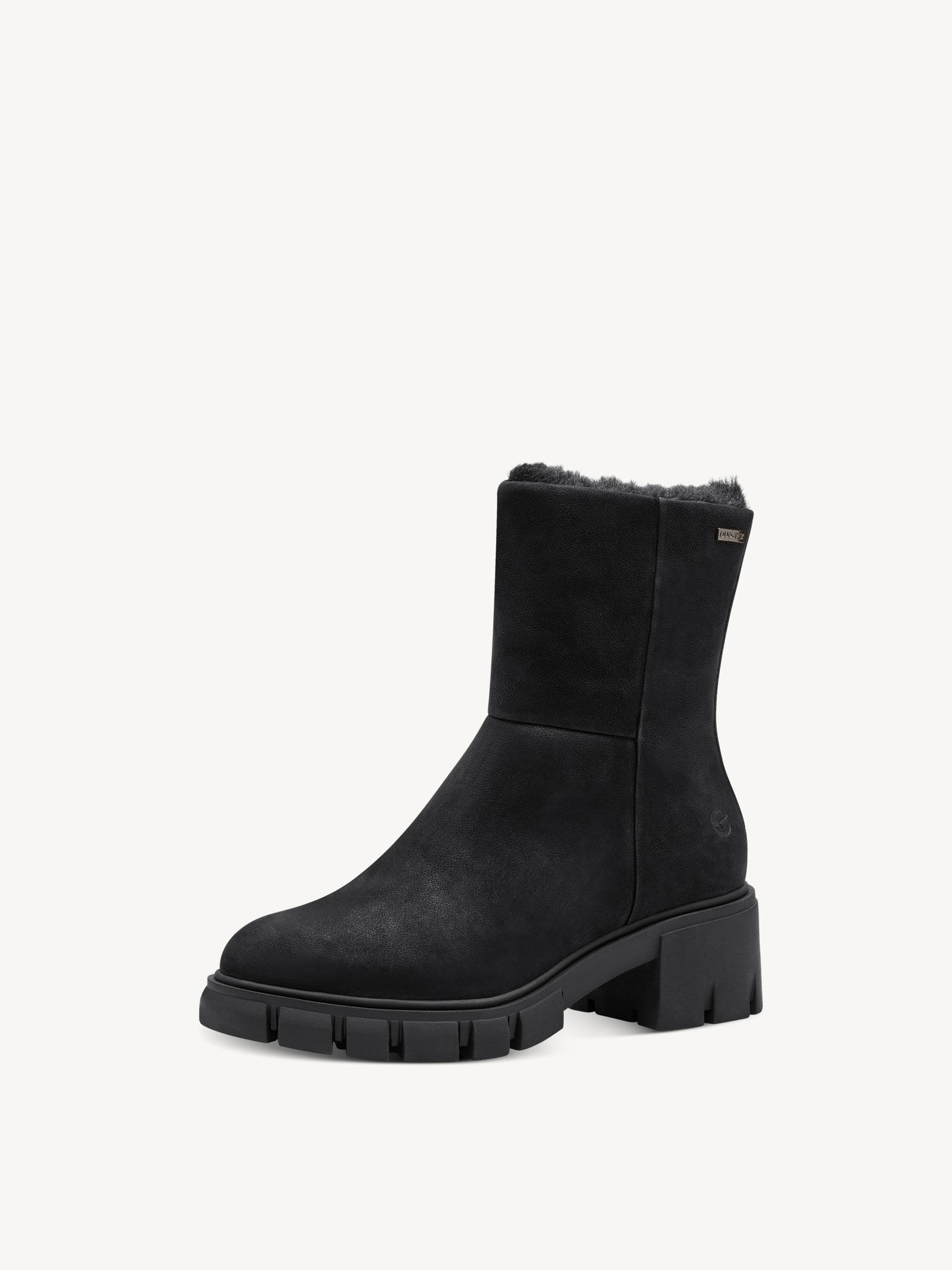 Bottine en cuir - noir doublure chaude