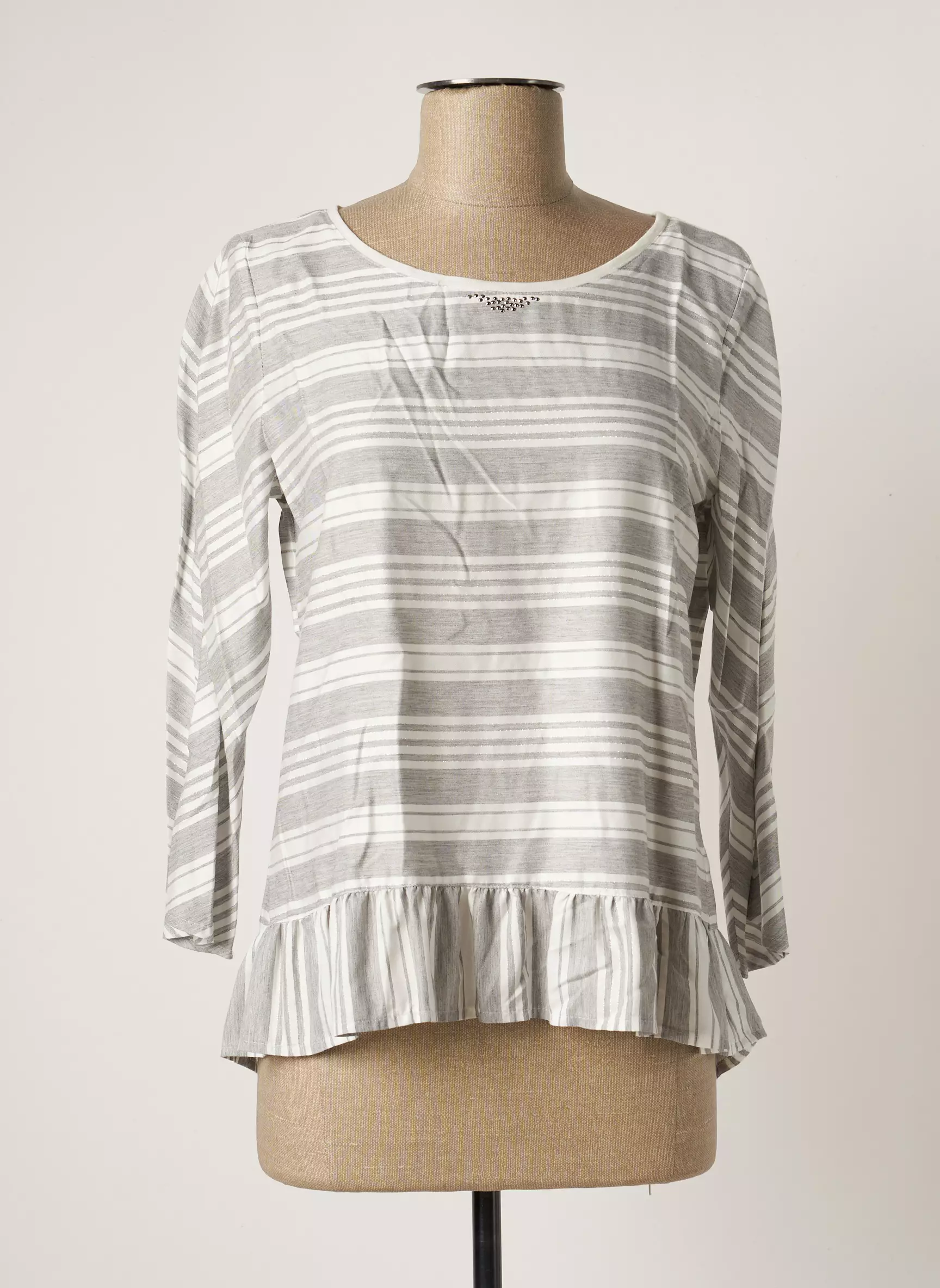 Just White Blouses Femme couleur gris