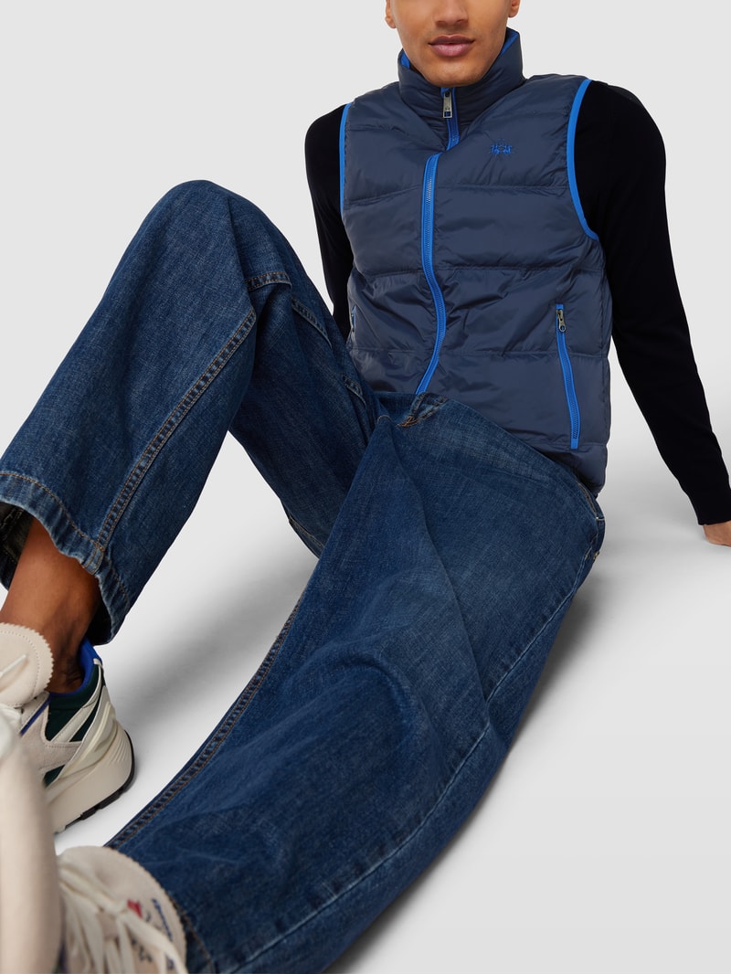 Weste mit Label-Stitching in marineblau