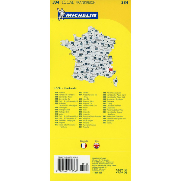 Michelin Französische Alpen Süd - Straßenkarte