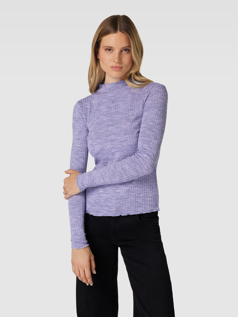 Longsleeve mit Turtleneck Modell 'Soseta' in flieder meliert