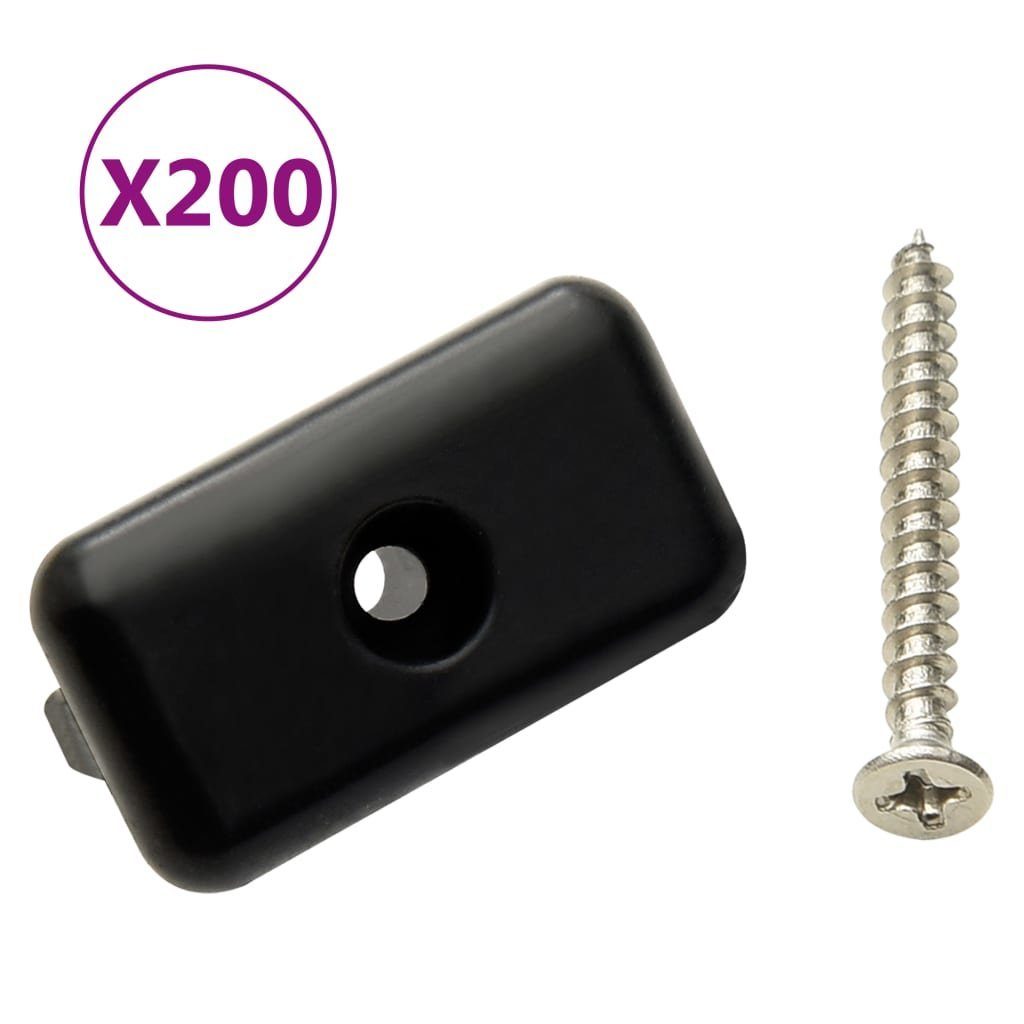 Teppichboden Terrassenclips mit Schrauben 200 Stk. Kunststoff Edelstahl 304, vidaXL