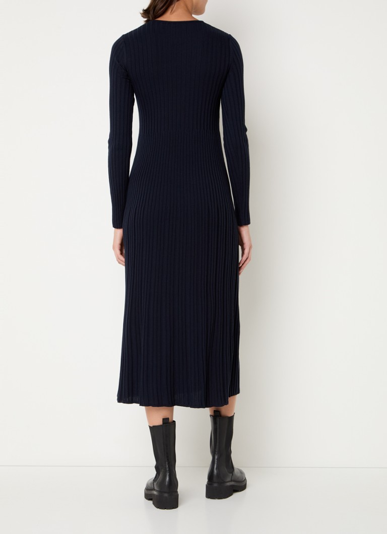MaxMara Eletta -uurrettu neulottu midimekko villasekoitteesta, pyöreällä pääntiellä