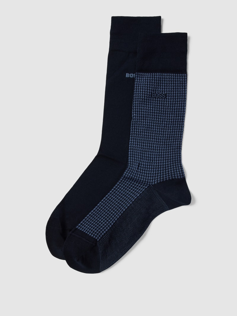 Socken mit Label-Detail im 2er-Pack in marineblau