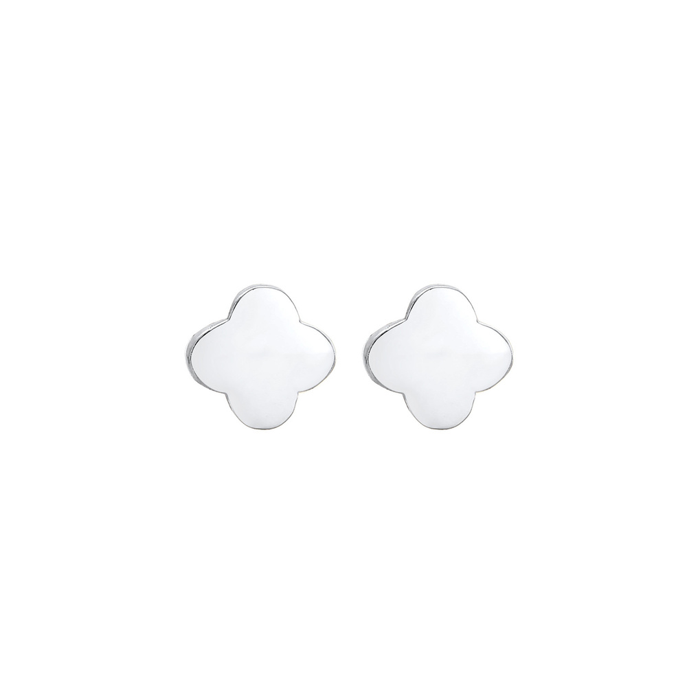 Elli Elli Boucles d'Oreilles Trèfle Basic Minimal Clous d'Oreille Femme - (925/1000) A Boucles d'oreilles