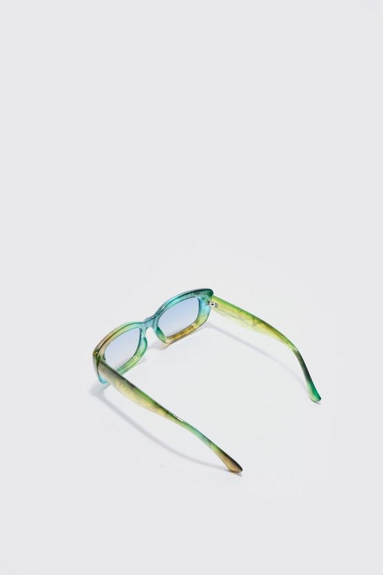 Grüne eckige Plastik-Sonnenbrille