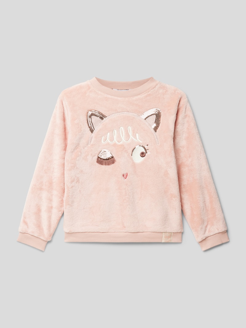 Sweatshirt aus Fleece in hellrosa