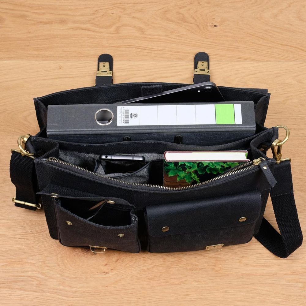 Jahn-Tasche Aktentasche Aktentasche / Businesstasche Gr. M, Leder Schwarz, Jahn-Tasche 410-n
