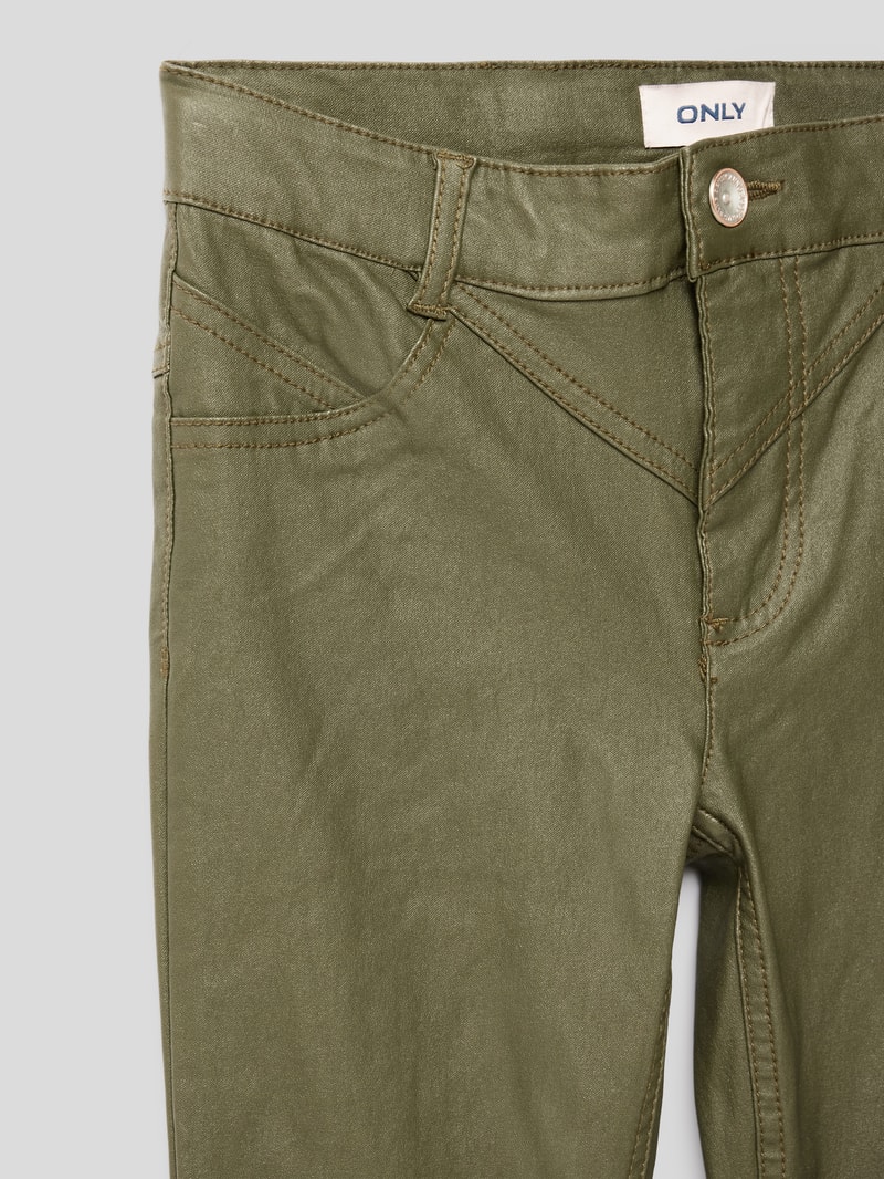 Hose mit Ziernähten Modell 'ROYAL' in olivgrün