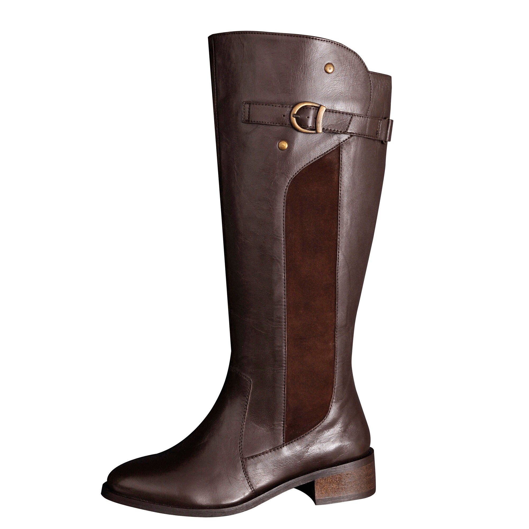 Bottes cavalières cuir mollets réglables