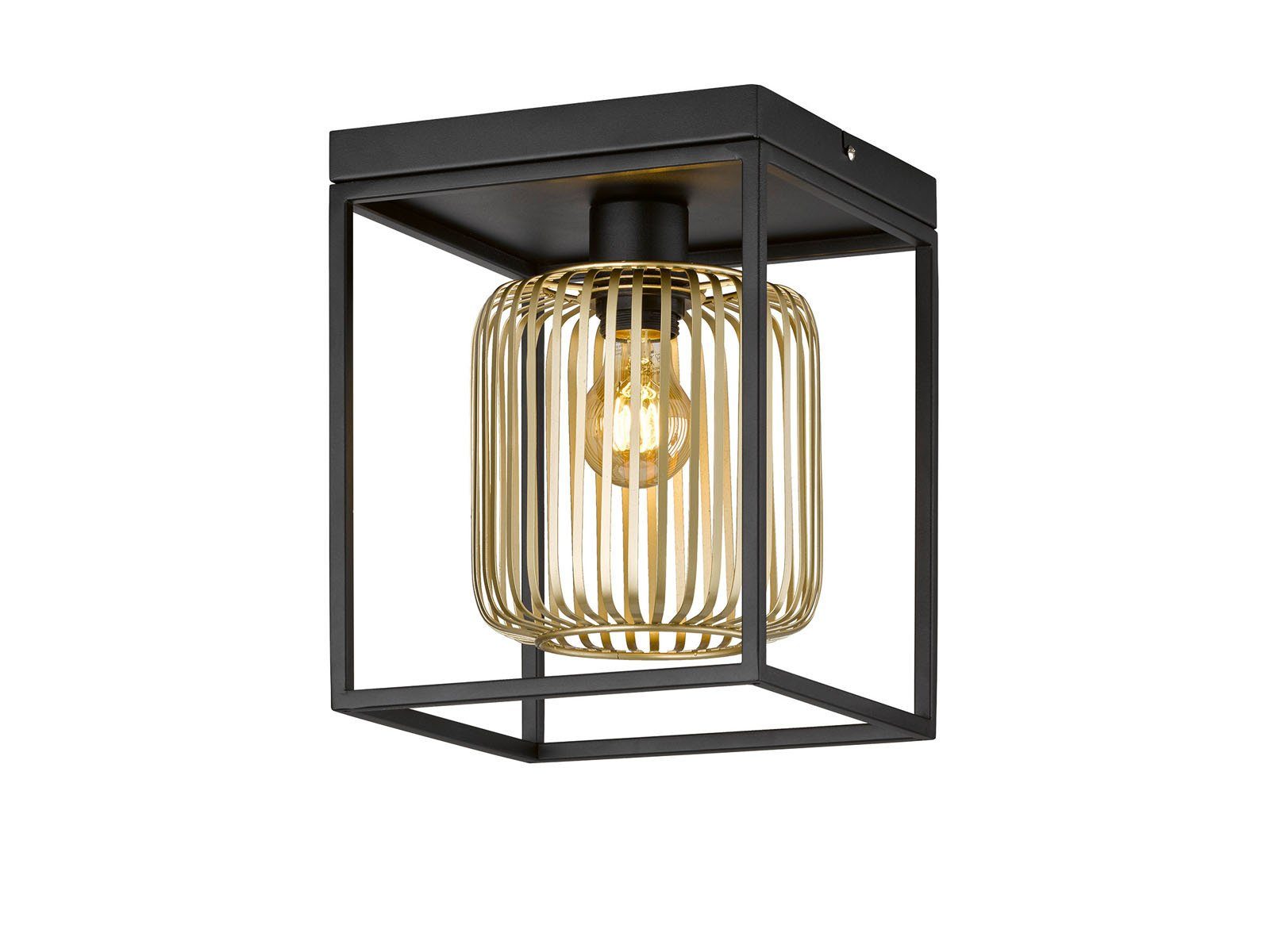 meineWunschleuchte LED Deckenleuchte, Dimmfunktion, LED wechselbar, Warmweiß, ausgefallene kleine Designer Gitter Lamellen-Lampe Industrial 23x23cm