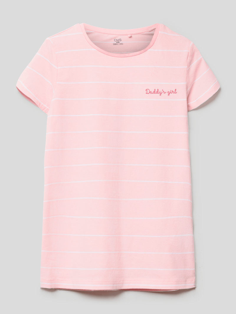 T-Shirt mit Streifenmuster Modell 'DADDY T-SHIRT' in rosa