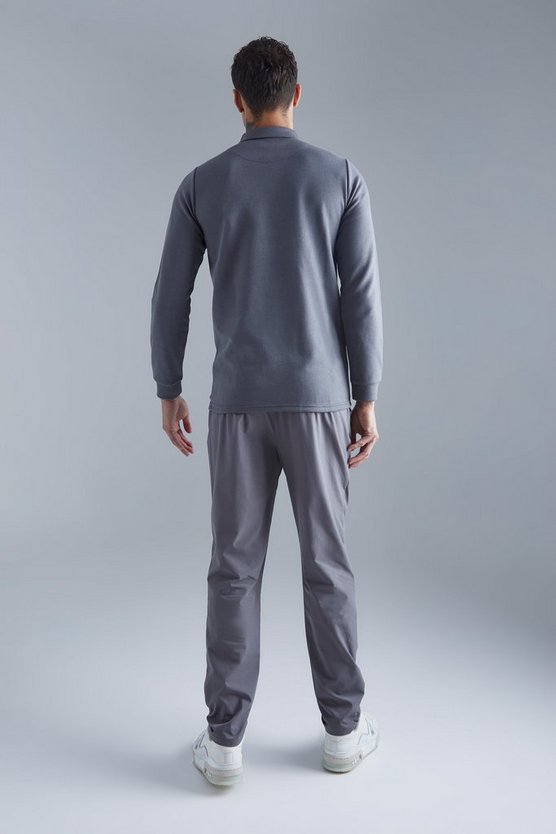 Langärmliges Slim-Fit Poloshirt
