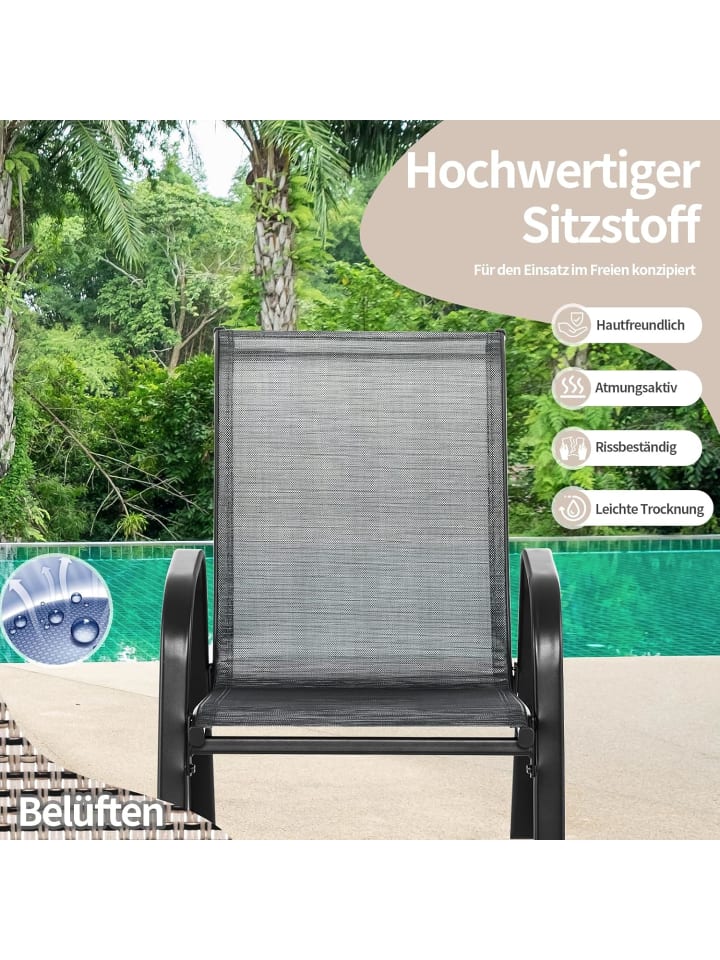 COSTWAY 2er Set Schaukelstühle in Grau günstig kaufen onesize